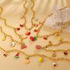 Fresh and Sweet Wind DIY Cherry Strawberry Fruit Series Pendant Necklace Versatile Collarbone Chain
