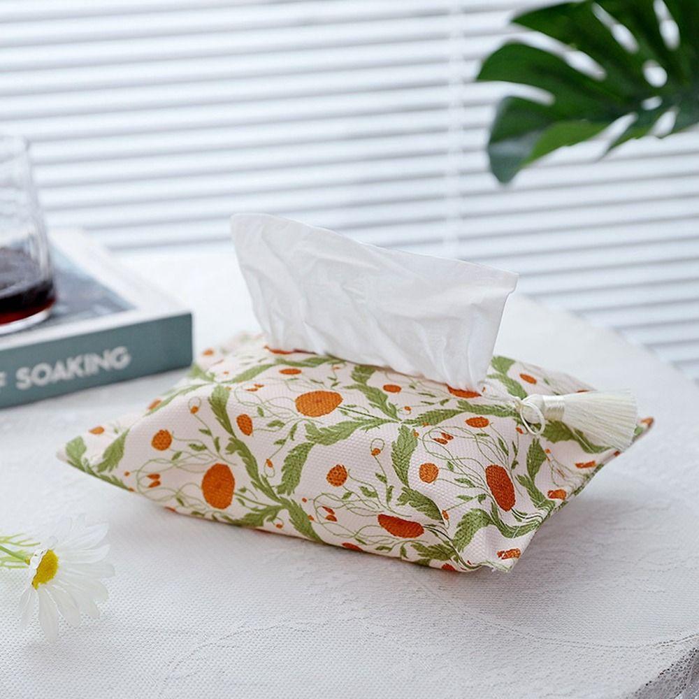 Rectangle Tissue Box Holder American Napkin Paper Box Creative Short Plush Tissue Bag Office