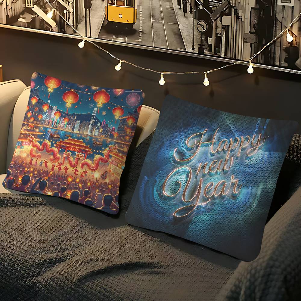 Art New Year Personalized Pillow Cover Kids Bedroom Wild Party Decor Pillowcase Kid Birthday Shower Gift