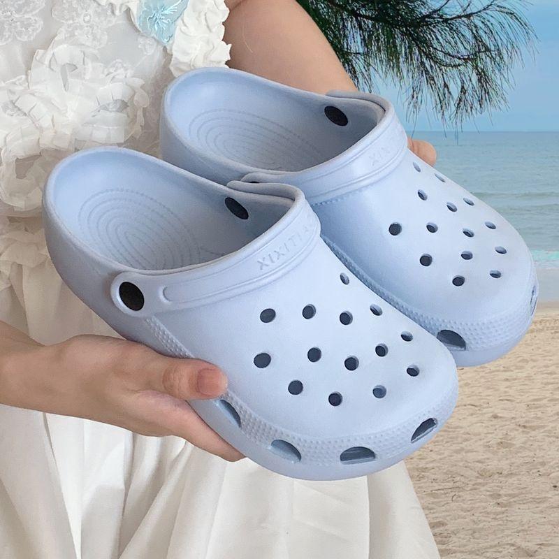 

Baby Boy and Girl Summer Casual Outdoor All-Matching Slippers K-style Ins Trendy Stylish Creative Dad Couple Hole Shoes Eva No flower deduction space Blue 38-39