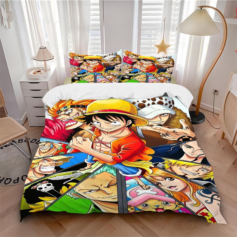 1Pc One Piece Adventure Bedding Set Quilt Cover Pillowcase Home Christmas Xmas Halloween Gift 1 Duvet Cover 2 Pillowcase M92481