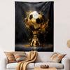 Golden Soccer Trophy Explosion Patterned Tapestry Home Decor, Suitable for Bedroom and Living Room, Gift