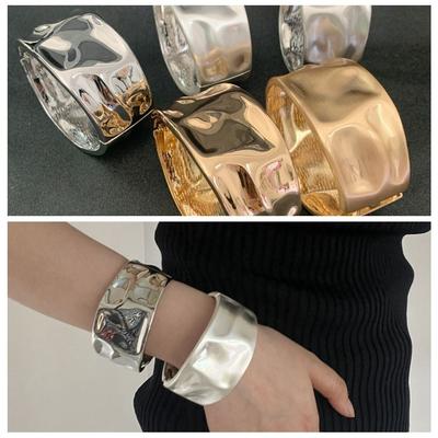Jewelry Accessories Metal Bracelet Solid Color Irregular Wrist Cuff New Chunky Bangle Bracelet