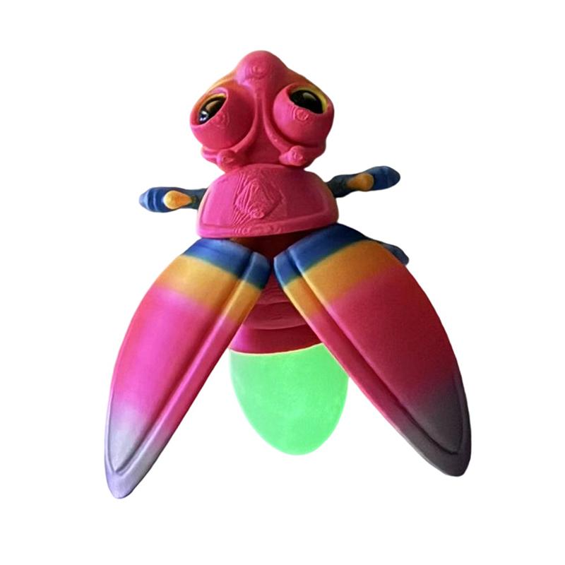 

Luminous Firefly Figurines Refrigerator Door Magnets Firefly 3D Printed Decorative Magnets Desktop Ornament Decorative Sculpture