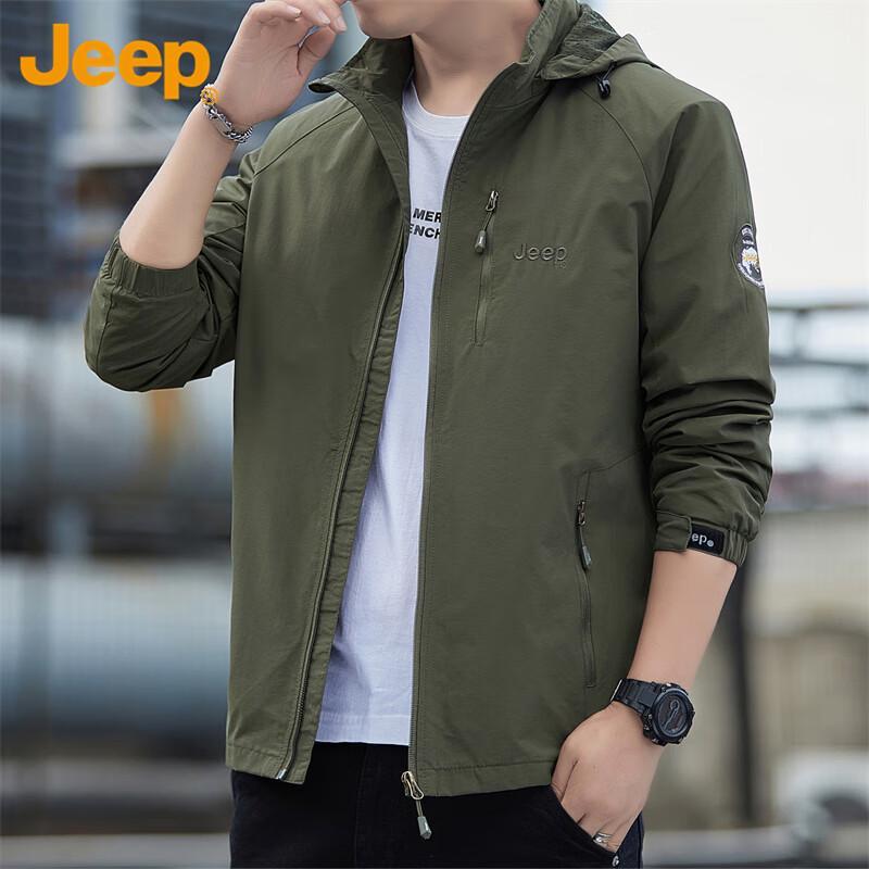 Jeep Men's Autumn/Winter Loose Hooded Casual Jacket
