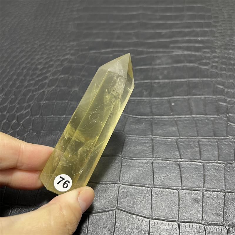 Natural Smoky Citrine Quartz Crystal Wand Single Pointed Quartz Stone Therapy Rod Magnetic Field Aggregation and Vertex