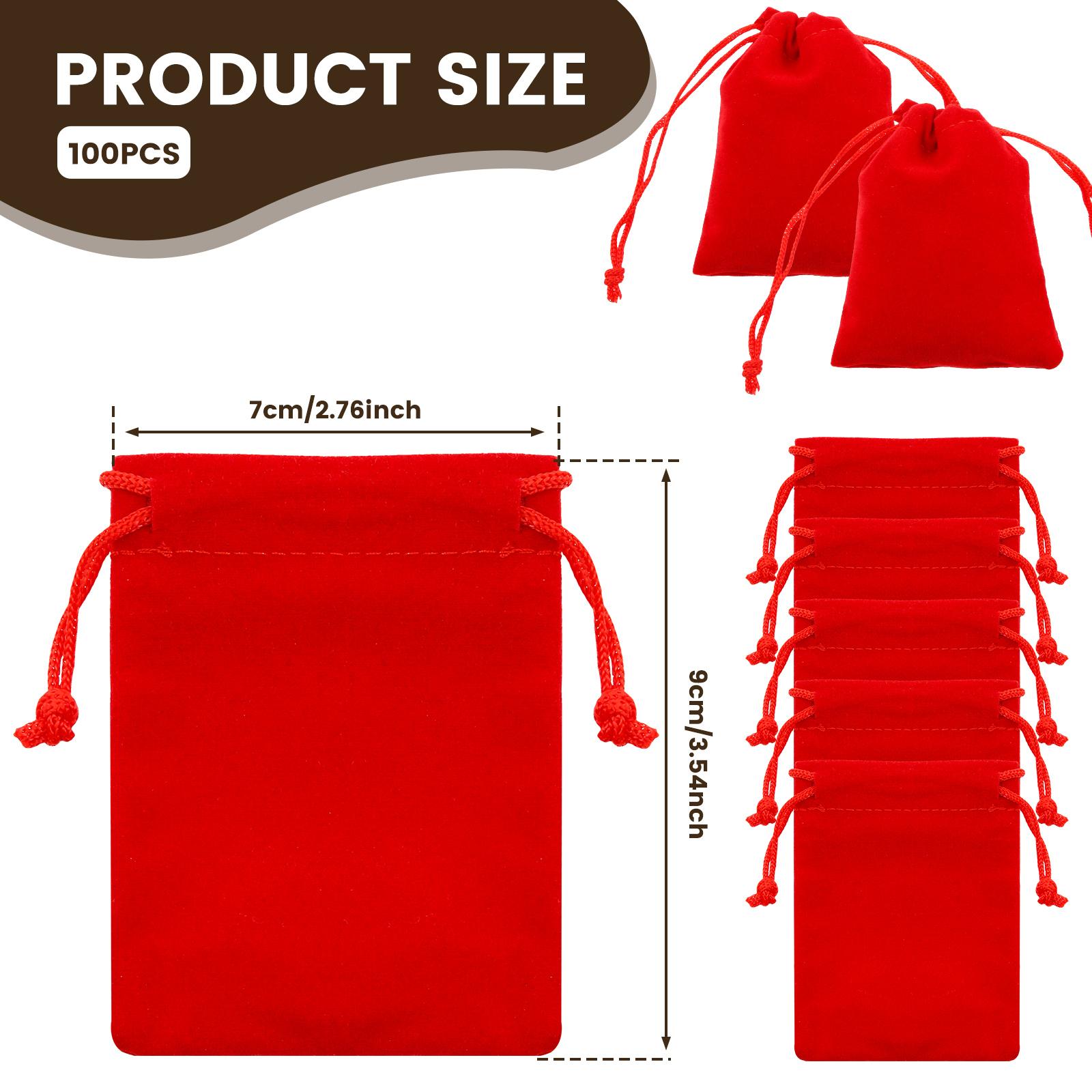 

100Pcs Drawstring Bag 7x9cm Cloth Small Jewelry Bag Travel Portable Small Storage Bag Jewelry Packing Wedding Drawstring Pouch