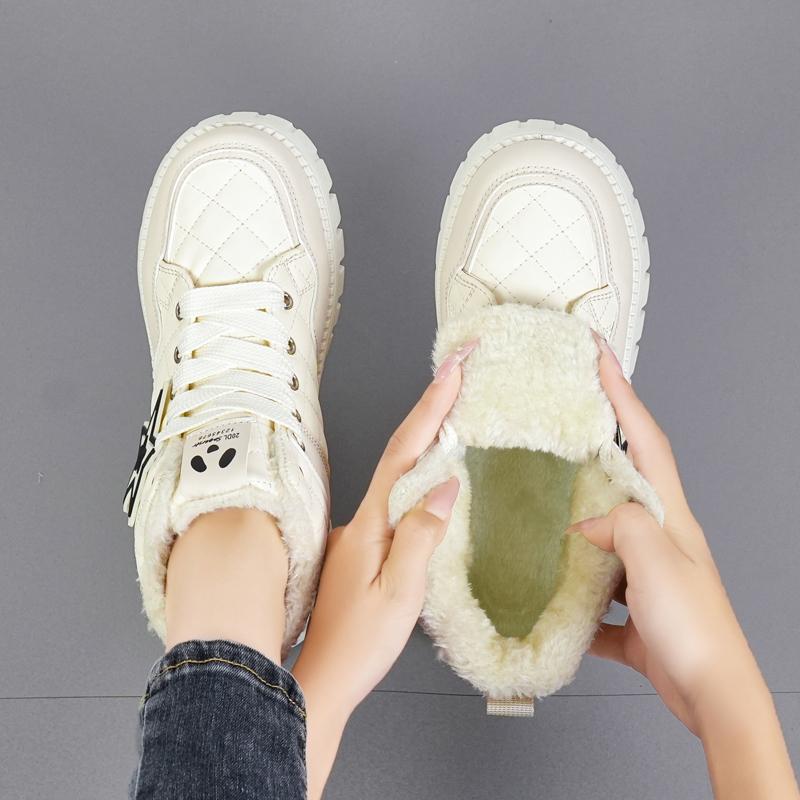 34-42 Winter Women's Large Fashion Thick Bottom High Top with Velvet Warmth High Top Cotton Shoes Snow Boots