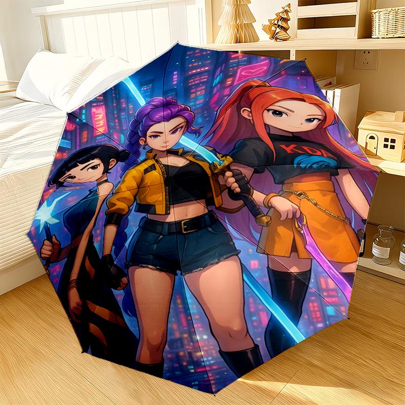 Kpop Cartoon Umbrella 8-Frame for Travel, Camping, Casual Lightweight Portable Umbrella, Essential for Every Family Holidays Gift