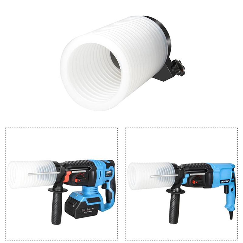 1 buc ciocan electric din cauciuc alb, castron de cenușă, dispozitiv de colectare, instrument de perforare cu impact, colector de praf, capac