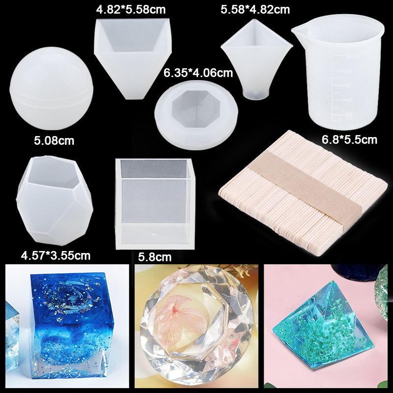 Epoxy Casting Molds Set Silicone UV Casting Tools Kits Resin Casting Molds For Jewelry Making DIY Earring Findings 16 Styles