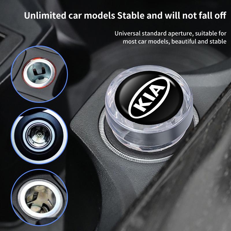 For KIA Car Accessories Aluminum Cigarette Lighter Dust Cover Sportage Rio Ceed Niro Soul Stonic Picanto Proceed