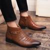 Men's Retro Pointed Toe Leather High-Top Boots - Autumn/Winter Fashion Trend Casual Shoes