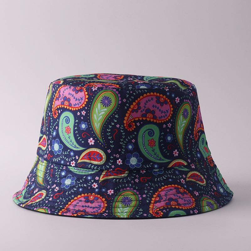 Digital printing small edge bucket hat spring and summer double-sided can wear outdoor sunshade basin hat spot