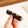 Ebony Inlaid Copper Brush Holder: Solid Wood Pen Rest for Calligraphy Supplies