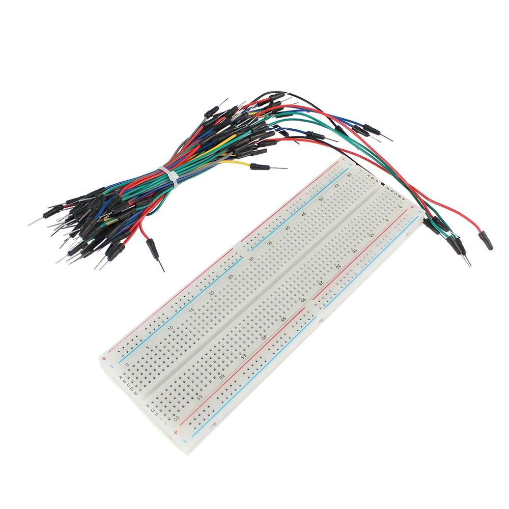 400 750 Lochrasterplatine + 65 Stück Steckbrücken-Kabel-Kit MB-102 Lötlose Draht-Labor-DIY Mini-Test-Prototypenplatine