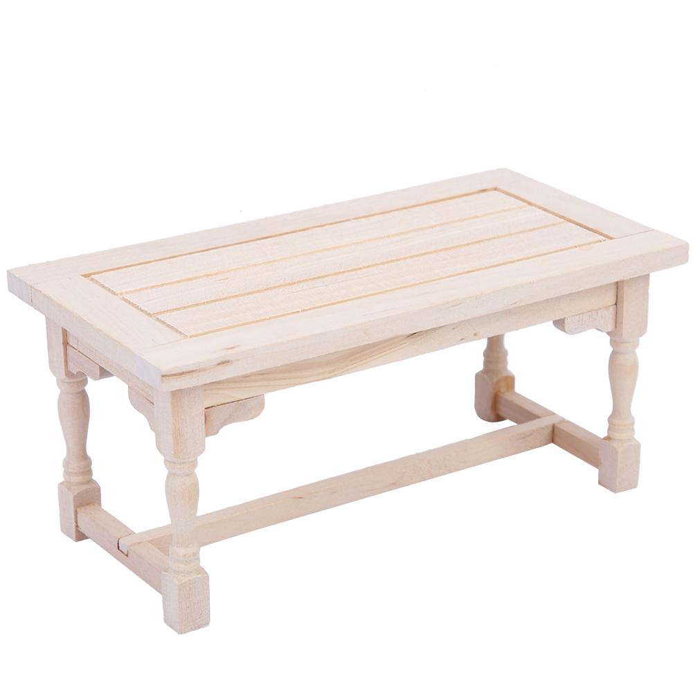 1:12 Mini Masă din Lemn pentru Grădină/Sală de Mese, Model Mobilier pentru Casă de Păpuși