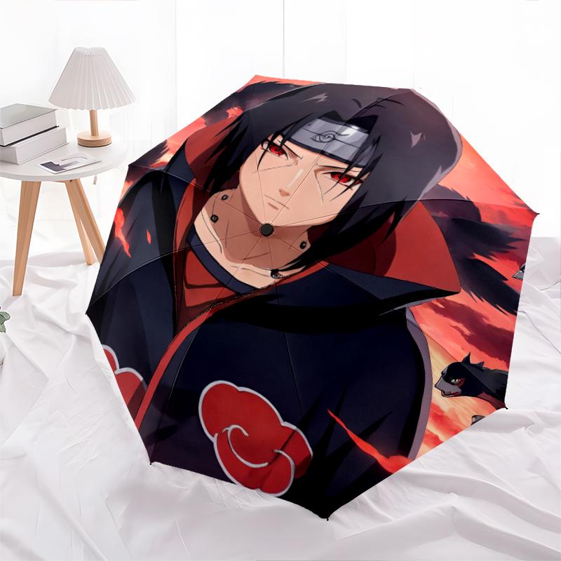 Itachi Uchiha Pattern, Automatic Folding Umbrella, Portable and Foldable Design, 8 Ribs, a Christmas or Birthday Gift.