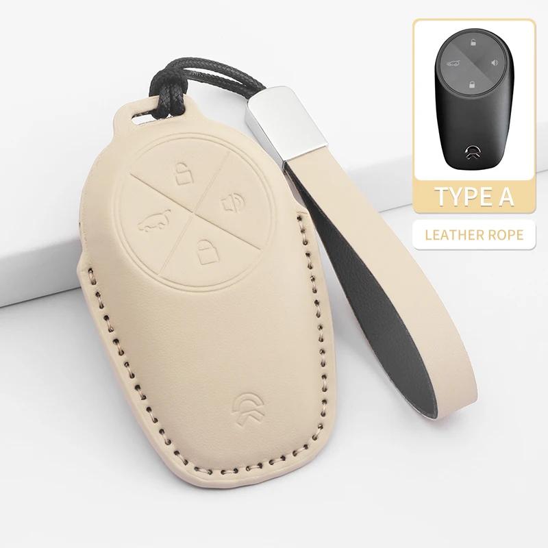 Car Remote Key Case Cover Shell Fob for Wei Lai NIO ET5 ET7 ES7 EC7 ES6 ES8 2018-2025 PU Keychain Car Styling Accessories