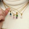 Fashion Water Drop Necklace Trendy Zircon Necklace Pendant Stainless Steel 18k Gold Plated Necklace