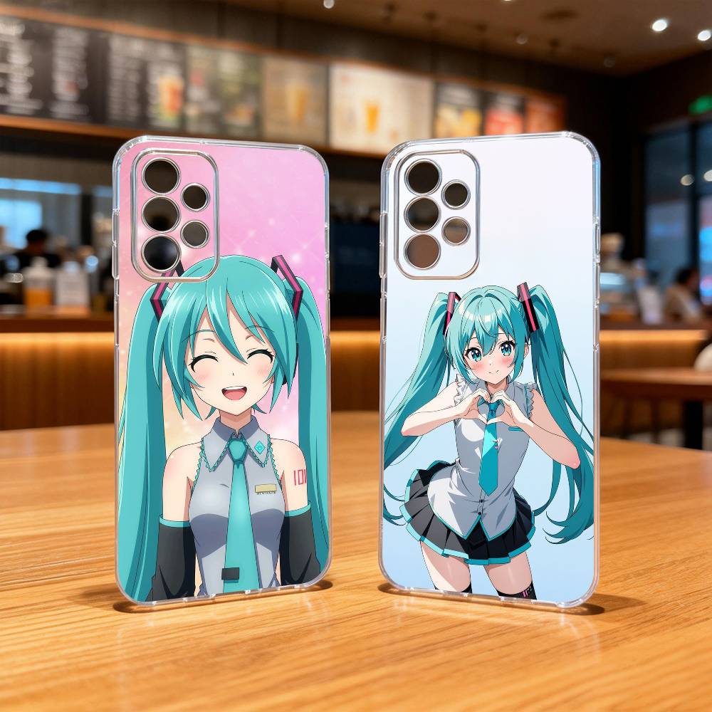 Anime cute M-MIKU Phone Case Transparent Silicone Soft For Samsung S25,S24,S21,S22,S23,S30,Ultra,S20,Plus,Fe