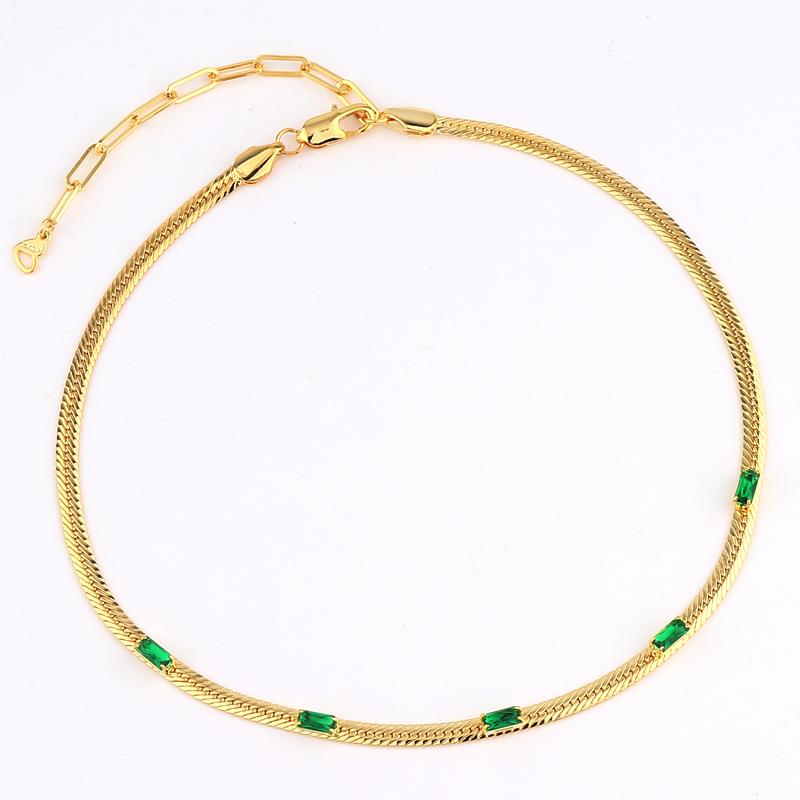 Mix Fashion Summer Colorful Rainbow Women Girl Jewelry 5A Cubic Zirconia Delicate Gold Filled Charm Tennis Chain Necklaces