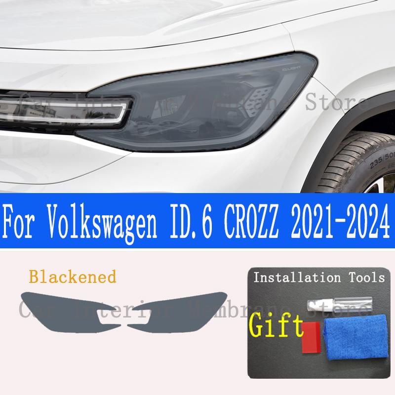 For Volkswagen ID.6 CROZZ  Car Exterior Headlights Anti-Scratch Protective Film Headlamps Repair Sticker Accessories Refit