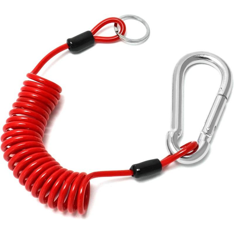 

Coiled Design Breakaway Trailer Cable Easy To Install High-Quality Materials Red Color Towing Safety for Towing Vehicles