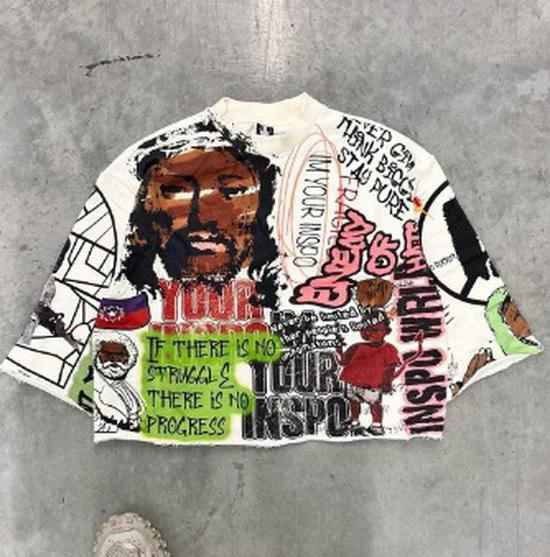 

2024 Casual Cartoon Print Round Neck Top - Popular European & American Style XXL