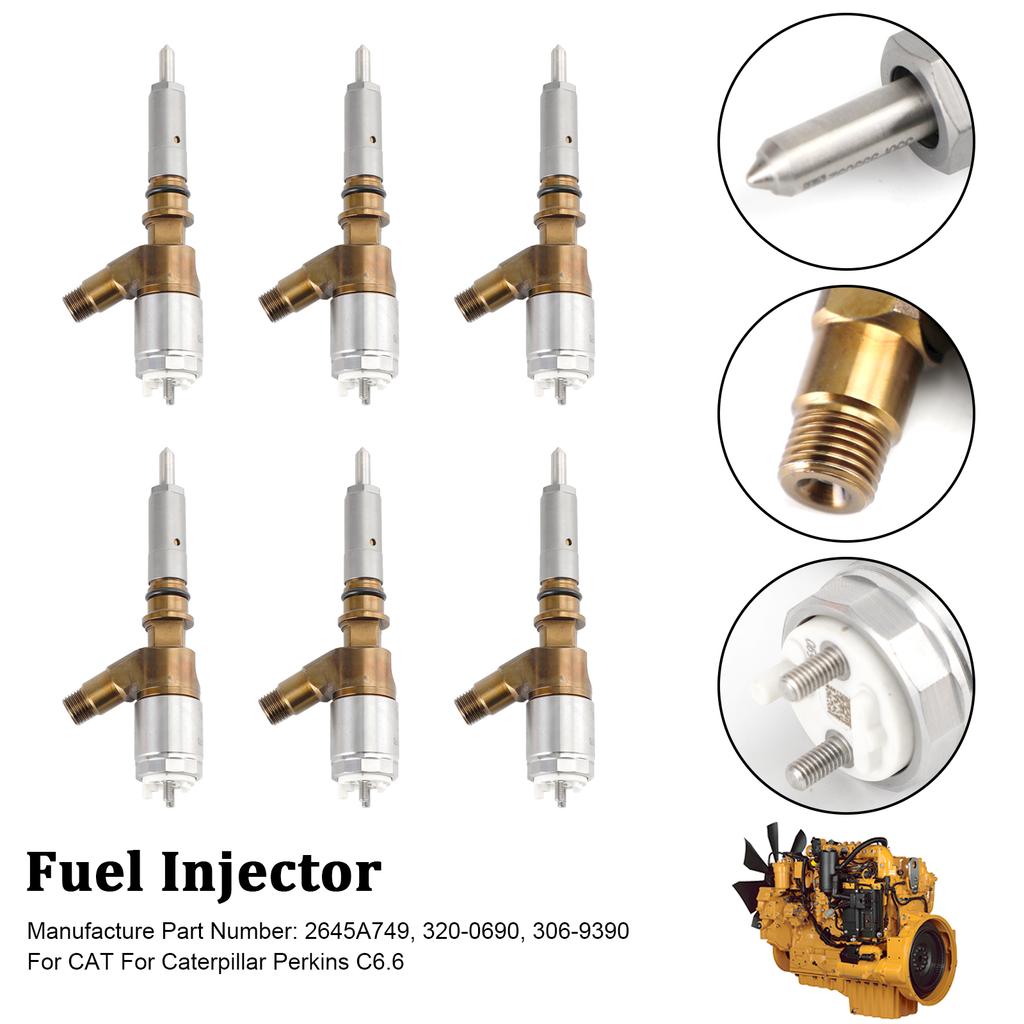 6PS Fuel Injectors 2645A749 Fit for Caterpillar Perkins C6.6 Fit for CAT 320-0690
