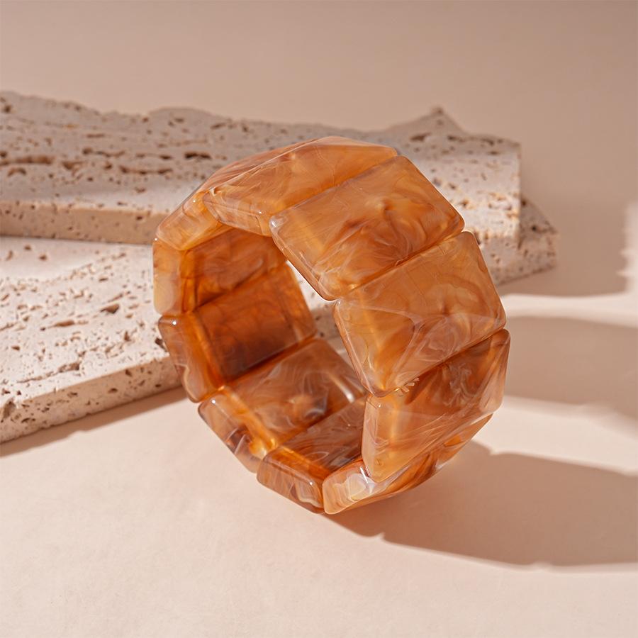 European and American color geometric resin bracelet, summer fresh and versatile bracelet, fashionable personalized simple jewelry
