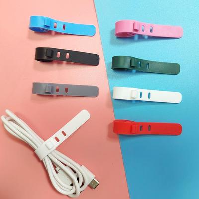 5PCS Silicone Cable Winders Solid Color Elastic Silicone Wire Winder Earphone Headset Cable USB Cable Organizer