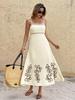 Damen Vintage Blumen-Spaghettiträger-Rückenfreies Kleid - Lässige Sommerkleidung