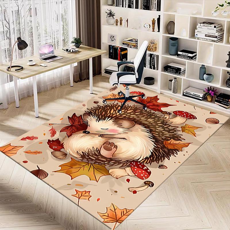 1PC Hedgehog, Autumn Extra Large Non Slip Floor carpet, Office, family, bedroom, Studio   Large Area Rug Indoor Rugs, , Vibrant Colors