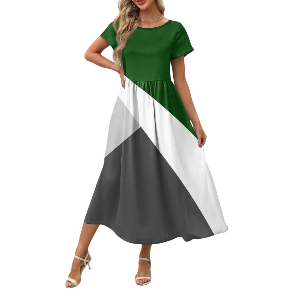 Women's Fashion Temperament Elegant Waisted Floral Casual Dresses