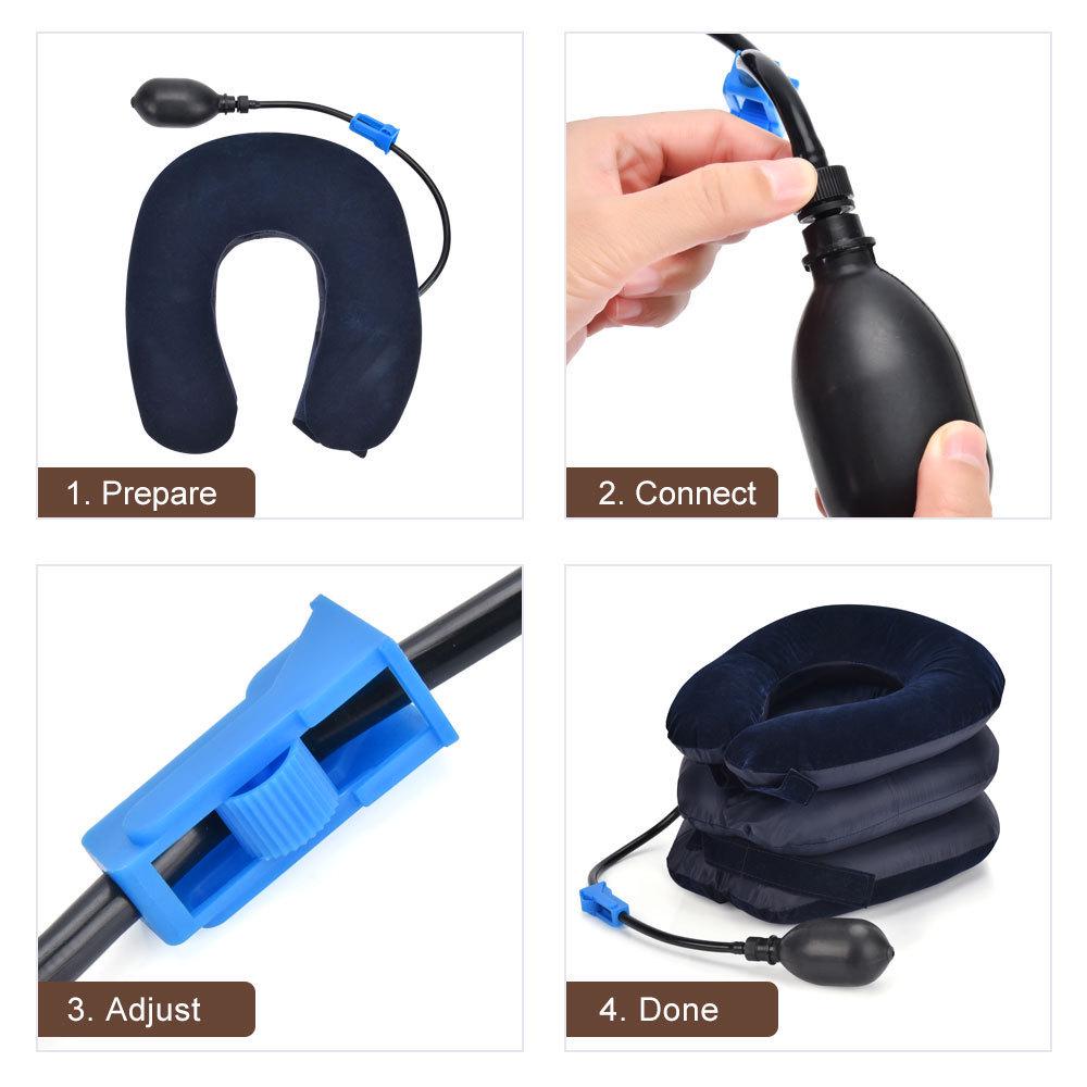 Portable Inflatable Cervical Traction Device for Travel, Home Use, Neck Stretching, Protection, Brace, Health, and Anti-Hunchback Support