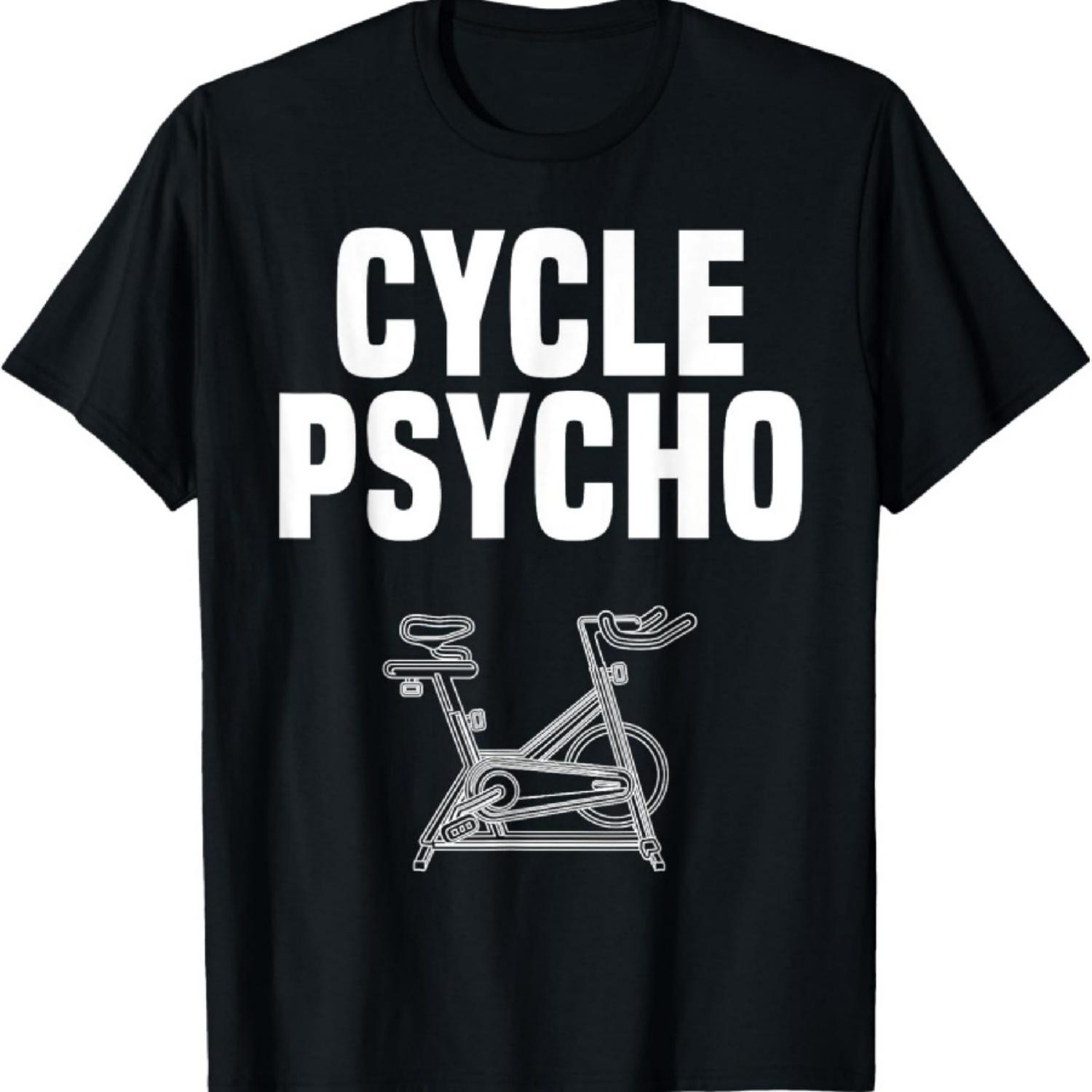

Cycle Psycho Spin Class Funny Spinning Cycling Gym Workout T-Shirt XXXXXL чорний