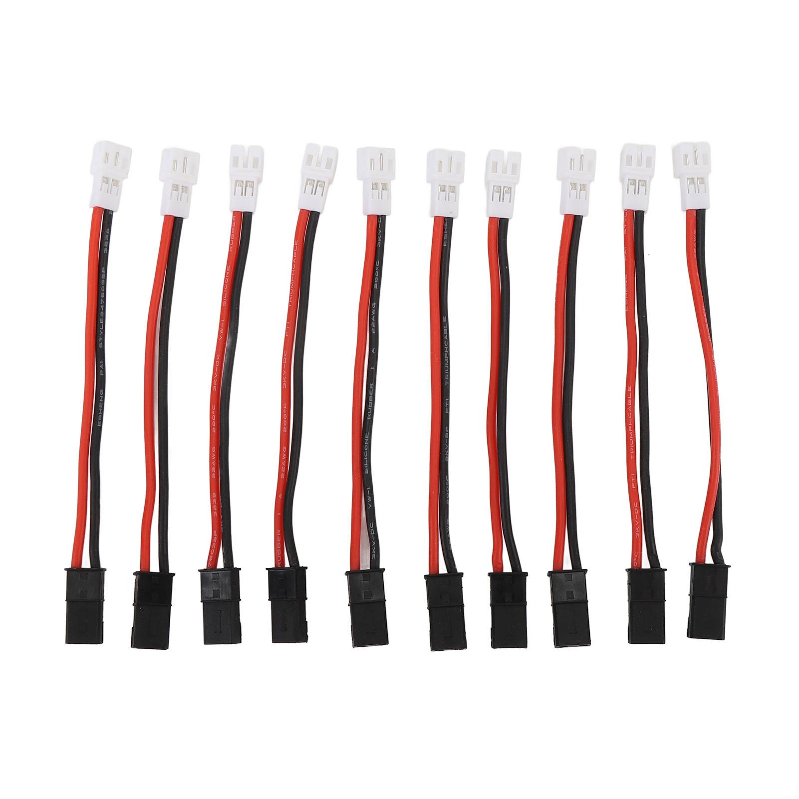 

10Pcs RC Motor Adapter Cable Silicone Copper RC Battery Adapter Cable to PH2.0 Female Connector 65mm