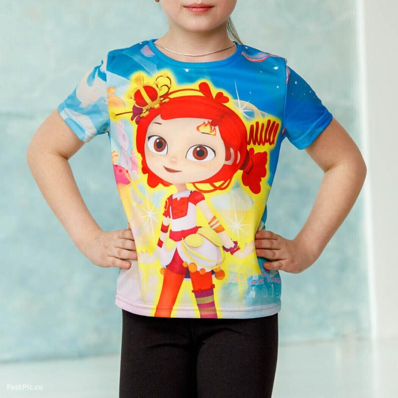 Children's Cartoon Printed Cute Multi-color T-shirts Girls Fashionable Soft Comfortable T-shirt