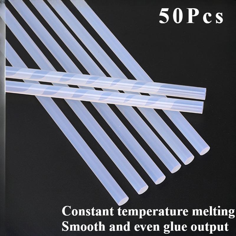 

50 шт. высокотемпературных термоплавких клеевых палочек, экологически чистый клей ручной работы, прозрачные клейкие полоски, высококлейкий клей-карандаш EVA