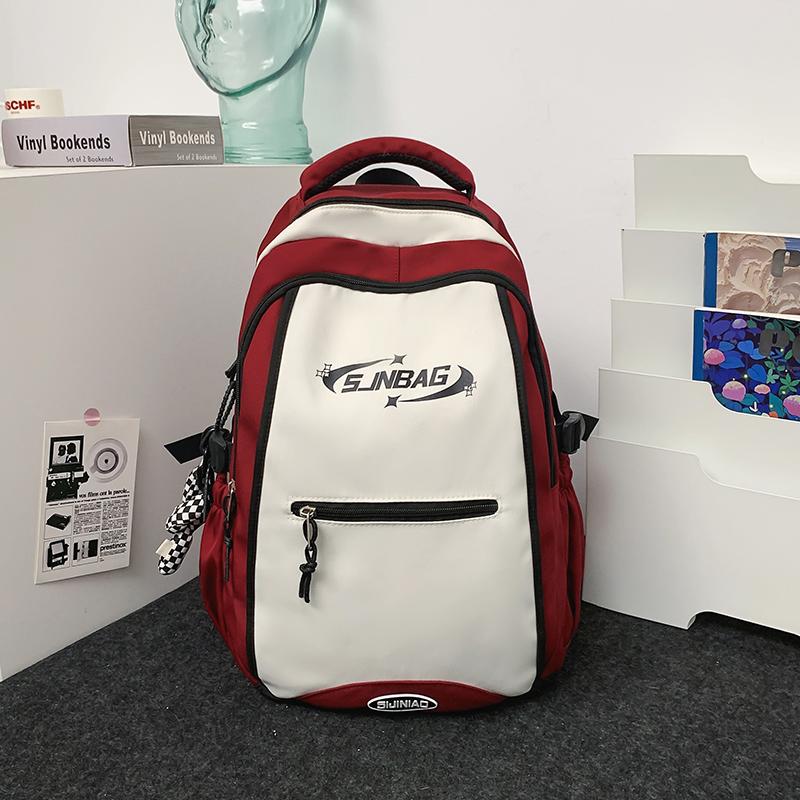 Contrast Color Backpack Large Capacity Backpack Reduced-burden Student Schoolbag
