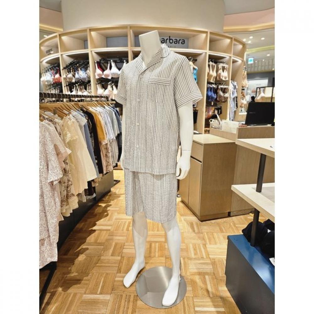 Barbara Men S Short Sleeve Gray Stripe Pajama amp4603S