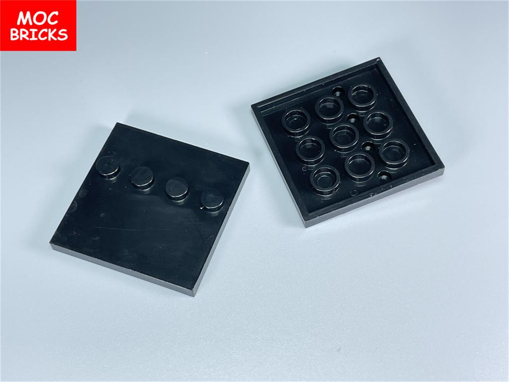 Non-Toxic 50Pcs/Lot Moc Bricks Figure Black Unprinted Base Plate 4X4 Accessories Assembled Building Blocks Toys Kids Gifts