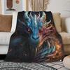 Cool black gold dragon blanket soft flannel blanket living room bedroom sofa office decoration blanket