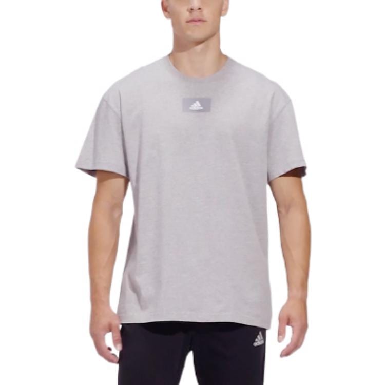 Adidas Drop Shoulder Sleeve T Shirt Men's Gray HE4365