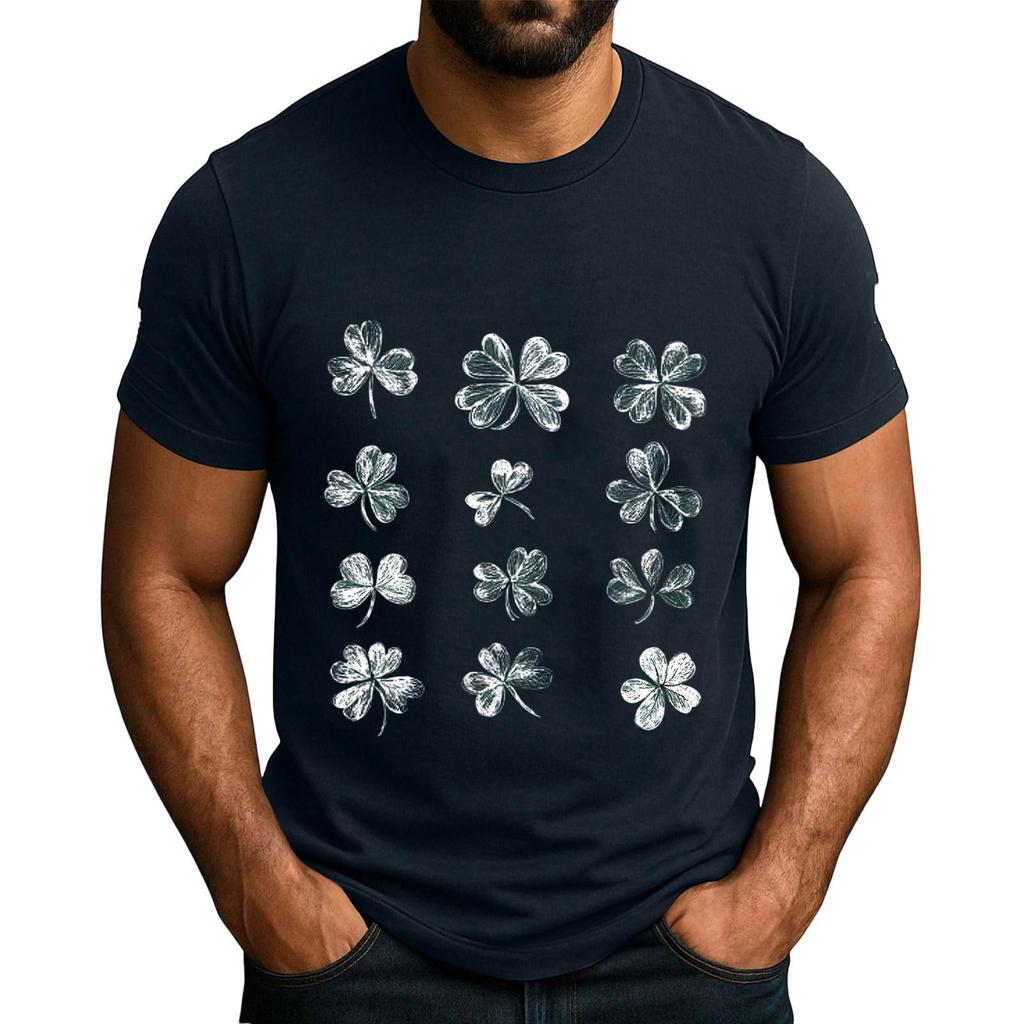 Men's  Popular T-shirt Printed Round Neck Short Sleeve T-shirt