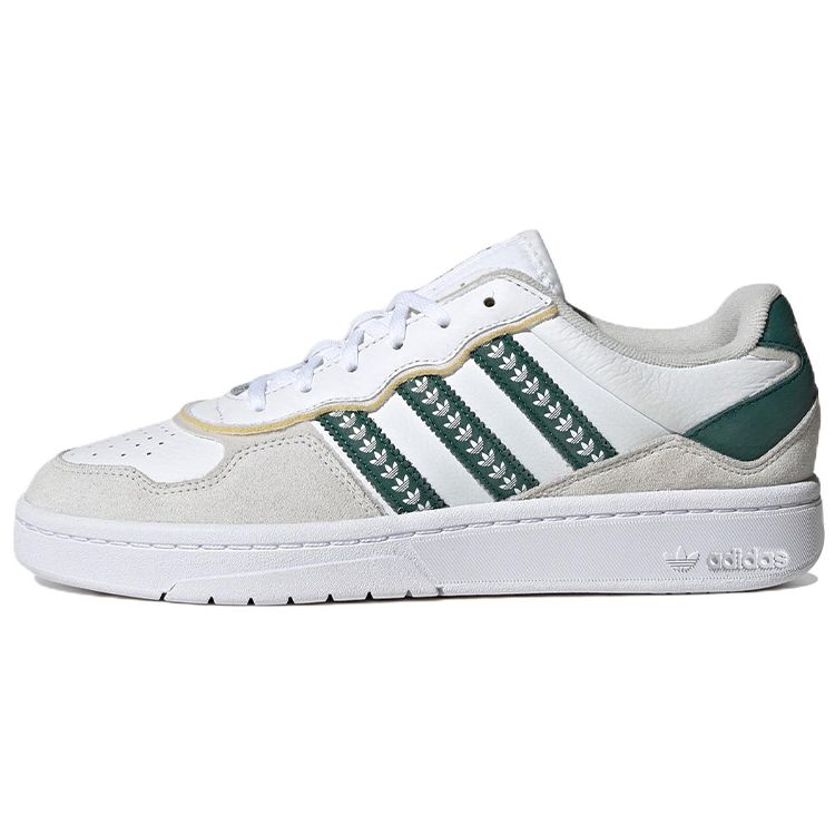 Adidas Originals Courtic Fabric Leather Suede Sneakers Unisex Sneakers Gray Green White ID4080