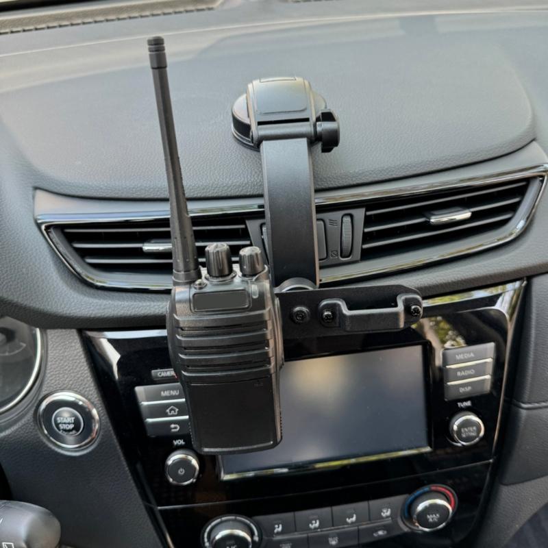 Car Dashboard Transceiver Mount Adjustable Hand Microphone Stand with Strong Suction Cup for Vehicle Communication