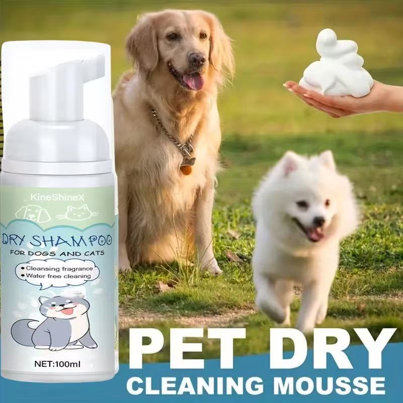 BUY 1 GET 2 FREE KineShineX No-Rinse Pet Waterless Shampoo Foam for Dogs & Cats - Fast Waterless Cleaning, Odor Control & Coat Softening