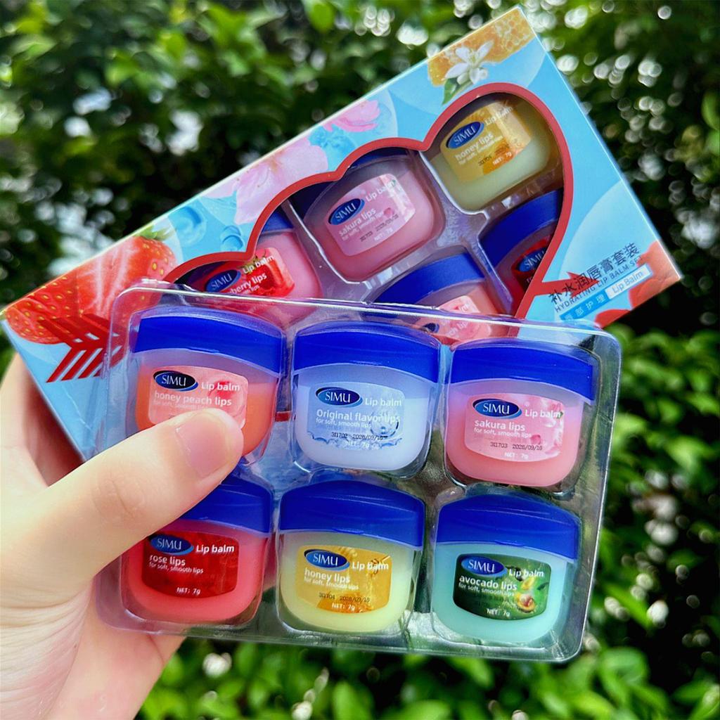 Silk Screen Vaseline Lip Balm Gift Set for Women: Moisturizing & Nourishing Anti-Cracking Lip Care.